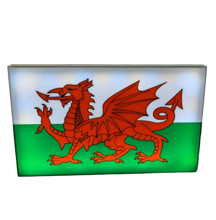 Welsh Flag Light Up Box - USB Powered