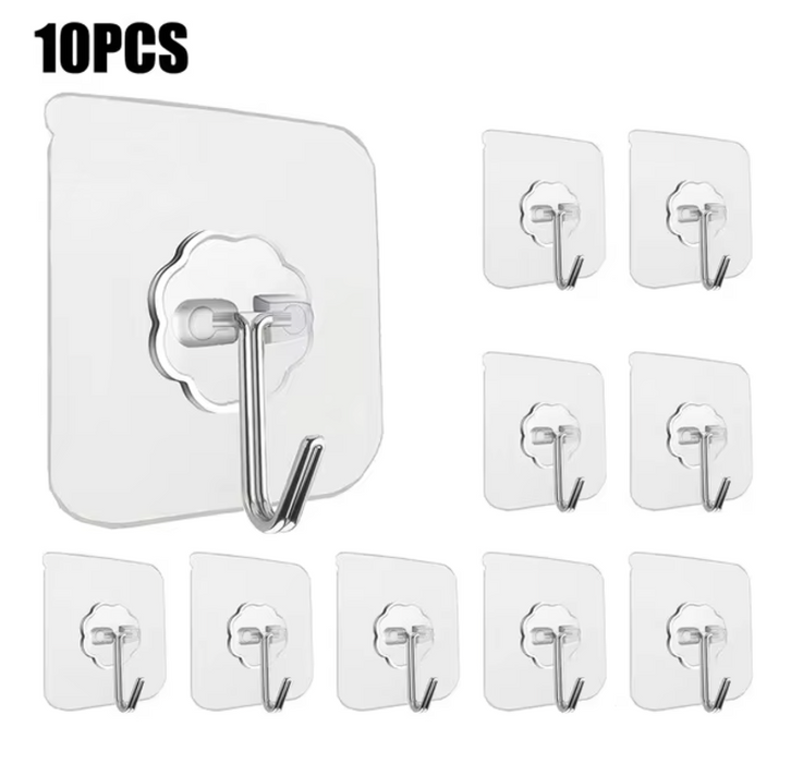 Self-Adhesive Sticky Hooks - Pack of 10